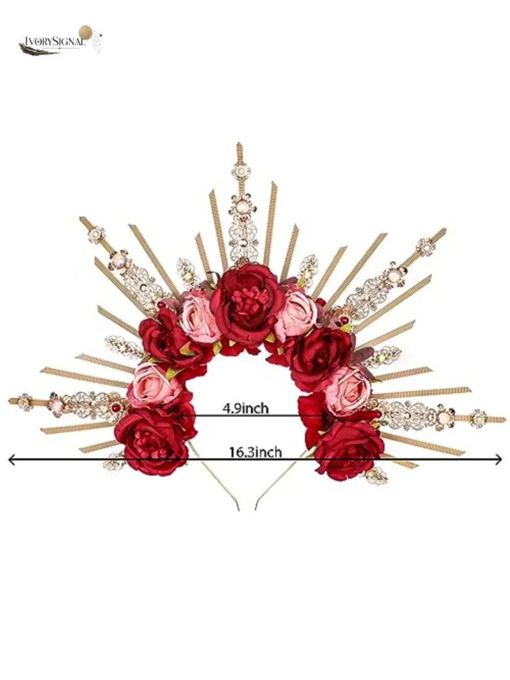 Handmade Halo Crown Flower Headpiece for Women Renfaire Woodland